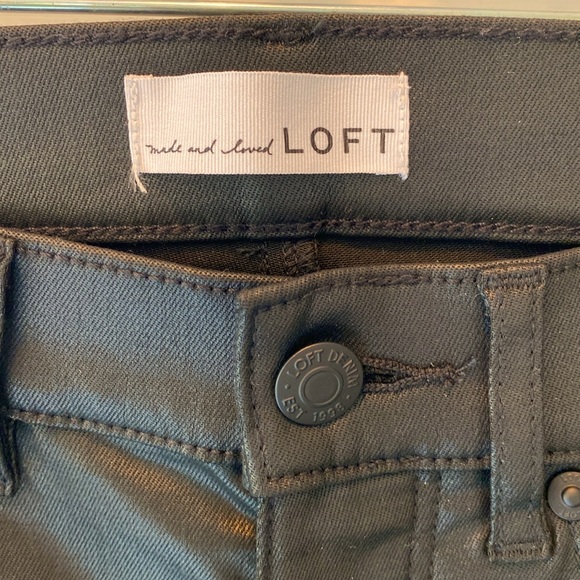 Loft Coated High Rise Skinny Jeans In Black Women’s size 25 or 0 - Picture 4 of 11